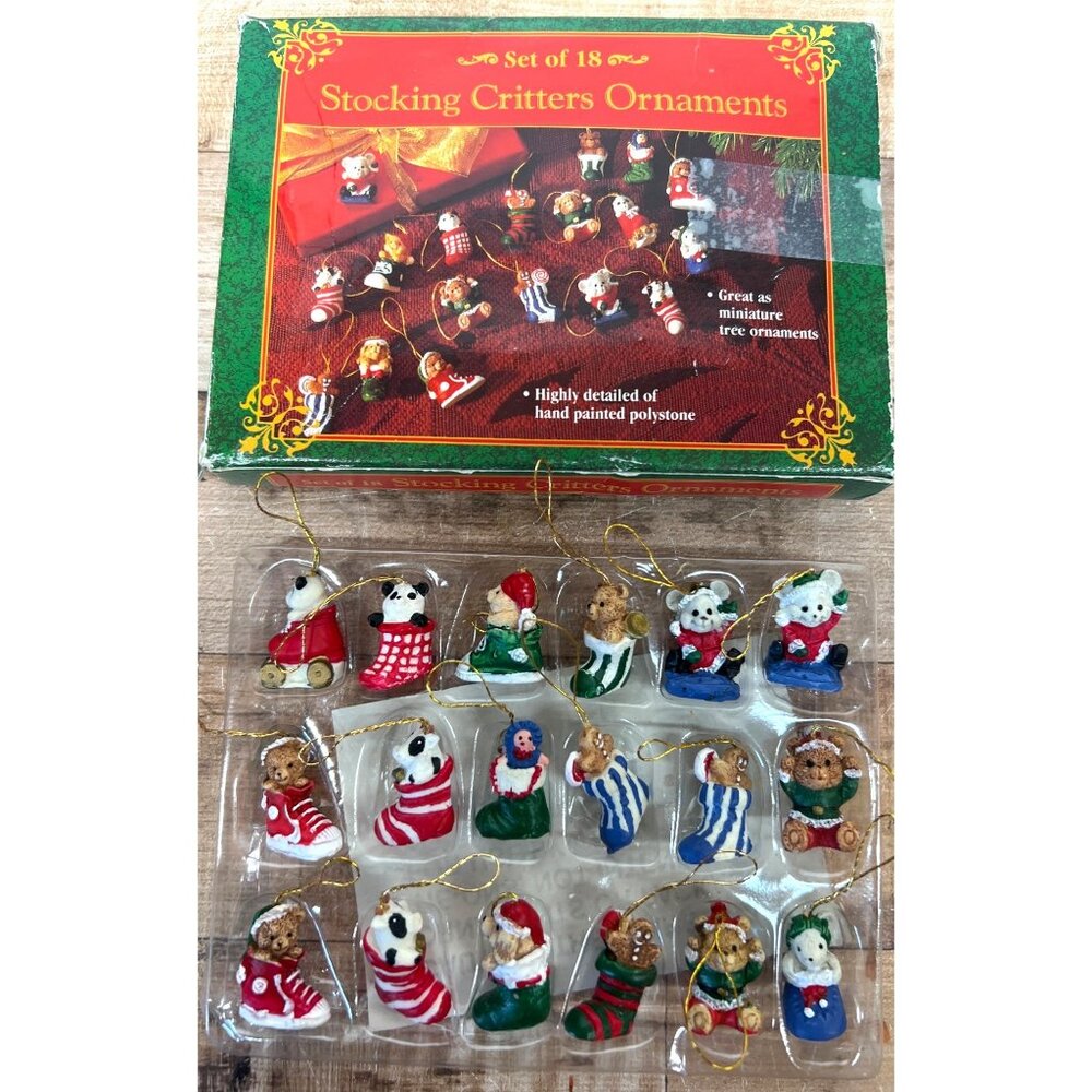 Set Of 18 Stocking Critters Ornaments